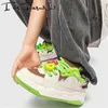 Casual schoenen unisex mannen dames sneakers dikke bodem dikke hakken gemengde kleur veter buiten sport mode street skateboard trainer