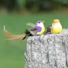 Trädgårdsdekorationer konstgjorda fågelfjäderprodukter falska spurv 12 st mini simulering fåglar dekorativa med klo för diy hantverk