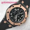 MALAP AP WRIQUE RAYS ROYAL OAK Série offshore Machinerie automatique 42 mm Time et Date Affichage Mentille Rose Gold Precision Steel Amélioration de la plaque noire 26170ST