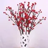 Decorative Flowers 50/200PCS Christmas Red Holly Berries Artificial Stamens Foam Berry Cherry For DIY Xmas Year Wreath Gifts Decoration