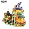 3D -pussel Bild Kingdom Rostfritt 3D Metal Puzzle Pumpkin House Model DIY Laser Cutting Jigsaw Toys for Children Halloween Gift Y240415