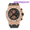 AP Sports armbandsur Epic Royal Oak Offshore Series 26470or Rose Gold Black X Panda Plate Crocodile Belt Mens TimeKeeping Fashion Leisure Sports Watch