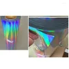 Autocollants de fenêtre 1 feuille 10 "x20" / 25cmx50cm laser Colorful Heat Transfert Hologram PVC Press Tshirt Iron on HTV Impression