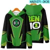 Anime Ben10 Alien Force Cosplay Hoodie Frauen Männer Harajuku Sweatshirt StreetWeart Hip Hop Pullover Kapuze -Jacke Männlicher Trainingsanzug