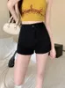 Summer Women Retro Blue Denim Shorts Black White Elegant Sexy Club High talia Slim Jean Korean Style Trend Prostota 240415