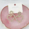 Orecchini a pennagliera Lanflora Fashion Heart Zircon Legato in lega di rame Stullo per feste di compleanno Regalo all'ingrosso Prezzo