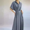 シニアデザインセンスフレンチニッチドレス女性夏の新しい通勤気質スリミングロングスカートシックなハイエンドスカート