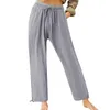 Damesbroek Pant Casual losse hoge taille katoenen linnen wijd been lang met zakken pantalon femme spidnie dresowe damskie