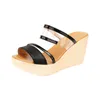 Slippers 8cm Small Size 32-43 Fashion High Heels Clear Sandals Summer Wedges 2024 Women's Chunky Platform Shoes Office Beach Mom