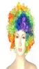 Cheerleading cheer wig high quality 120g Halloween disco curly Rainbow Afro wigs Clown Child Adult Costume Football Fan Wig Ha3512696