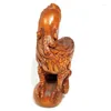 Decorative Figurines Y5998 - Collectible 20 Years Old 2 " Hand Carved Boxwood Netsuke Figurine Carving : Dragon