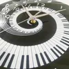 Relógios de parede 1pc Piano Style Clock acrílico Criativo penduramento Decoração da sala de ornamento para cafés EL sem LED aleatório
