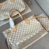 Tygväska Klassisk designer Grid Shopping Bag Luxury Designer stor kapacitet Handväska Högkvalitativ Tote Travel Axelväska Kvinnor Casual Never Shopping Full Bag Purse