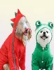Hundkläder söt groda regnrock full kroppsskydd med hatt transparent grim regnjacka kläder för medelstora stora perros katter xxl7xl3950123