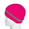 Berretti di colore brillante pompiere beanie riflettente inverno di sicurezza notturno in corsa cappello a maglia arancione arancione giallo rosa caldo nero