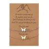 Gouden en Sier Butterfly Card Paar Bracelet Minimalistische ketting