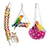 Autres fournitures d'oiseau chinchilla en bois pont pont plate-forme jouet 3 pcs de jeu de perroquet sûr stand de petits animaux jouets avec crochets