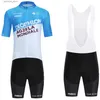 Велосипедный майк устанавливает синий Quick Dry Cycling Jersey New 2024 Ag2rla Team Bike Jersey Shorts Установите мужчины женщины Ropa Ciclismo riding Clothing L48