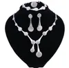 Afrikanska pärlor smycken set kristall bröllop halsband örhängen ring set kvinnor klädtillbehör brud smyckesuppsättningar 20185874888