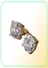 Męskie Hip Hop CZ Kolczyki stadninowe Jakość biżuterii okrągłe złote srebrne symulowane diamentowe kolczyki dla men2714425