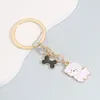 Keychains Cute Enamel Animals Lovely Pet Dog Bow Key Rings Good Gift Brithday For Friend Girlfriend DIY Handmade Jewelry