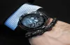 Braceletsbangle Men Bracelet Black Matte Stone kralen Bracelet Dubbele skeletschedels Skull Micro Pave CZ Punk Rock Jewelry9278274