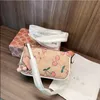 with box Fashion designer Bag Female New Pink Love Mahjong Pvc Coated Old Flower Single Shoulder Underarm bag