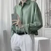 Serie di astinenza da uomo Serie di astinenza Eleganza Drape retrò camicia bianca a maniche lunghe