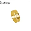 Cluster ringen Qeenkiss 24kt gouden ring voor vrouwen mannen paar minnaar fijne sieraden groothandel bruiloft feest valentijnmeisje vriendje cadeau