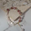 Instagram Koreaanse stijl Danshui Pearl single lus dames aardbeien kristal gesneden armband sieraden