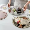 Piastre in acciaio inossidabile specchio cestino pane pane e frutta snack binaurale vassoio da soggiorno tavolo