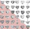 925 STERLING Silver Heart Shape Chowms Fit Fit Charms Original Bracelet Bracelet Diy Mulheres Jóias Presente5589976