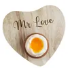 Tabaklar Ahşap Kalp Kahvaltı Yumurtası Kokusuz ve Toksik Olmayan Yumurta Standı Batı Akşam Yemeği Resmi Yemeği