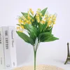 Decoratieve bloemen 1-delige 7-tandige plastic plastic multi-kleuren ochtendglorie Mooie Lily Valley Fake Plant Bouquet Wedding Home Pography Props