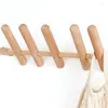 Hooks Nordic Solid Wood Clothes Hook Entrance Door Natural Color and Hat Träkreativ vägg hängande