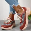 Casual Buty Sneakers damskie 2024 Spring Chunky Non-Slip Sport Quality Pu Canvas Splic Comfort-Up Lady