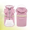 Dog Apparel Zipper Puppy Rain Coast Listra Reflexiva Pet Rainwear Roupas com capuz para (tamanho rosa 2xl)