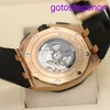 Designer AP Wrist Watch Royal Oak Offshore Serie 26401ro Rose Gold Black Dial Tre Eyes Chronograph Fashion Fashion Leisure Business Sports Machinery