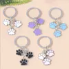 Keychains Lanyards Cute Enamel Cat Dog Paw Keychain Kawaii Animal Footprint Key Chains For Women Men Handbag Accessorie DIY Jewelry Souvenir Gifts