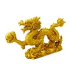 Dekorative Figuren chinesischer Zodiac Golden Dragon Statue Tierdekoration Haus