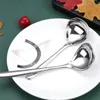 Spoons Stainless Steel Table Kitchen Thickened Big Head Long Handles Large Soup For Household Pot And Use