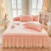 Luksusowe koronkowe okładka łóżka typu queenking rozmiar spódnicy solidny kolor zwykłe spódnice do poduszki doubel potrzeba zamówienia 240415