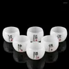 Cups Saucers Chine Style Glazed White Jade Porcelain Kungfu Teacup Set Lettering Master Small Tea Cup Drinkware Teaware Collection Gifts