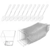 Disposable Cups Straws Transparent Mousse Cup Spoons Plastic Dessert Pudding Storage Holders Container Cake Containers