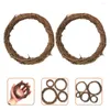 装飾的な花16 PCS Earth Vine Garland Circle Frame FreathDiy Rattan Making Ring