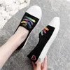 Zapatos casuales Mujeres Canvas blancas Anti skid Student School Lady Fashion Sweet Comfort Black Zapatos de Mujer Sapatos E1456