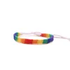 Rainbow LGBT Pride Charm Bracelet à la main bracelet à cordes réglables tressé à la main pour les bijoux de bracelet LGBTQ lesbiens gays 0416