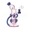 Pièces de narguilé de 8,3 pouces en verre Bubbler Recycler Bong Oil DAB RIGNE GRANDE PIPE D'EAU SUMEUX AVEC LA BANGER DE QUARTZ 14M