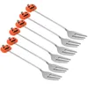 Cuillères 6 pcs couverts halloween cuillère gâteau en métal en acier inoxydable couverts lourds