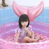 Mermaids Inflatable Pool Bathing Kids Summer Home Outdoor Swimming Pool Inflatable Square Swimming Pool For Kids Gifts Girl 240403